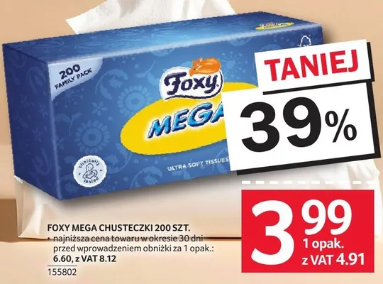 Chusteczki Foxy Mega Family Pack promocja w Selgros