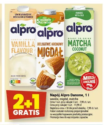 Napój kokosowy z matcha Alpro Danone promocja w Twój Market