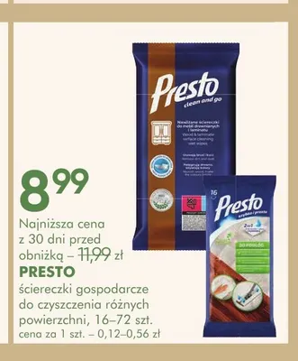 Ściereczki gospodarcze do czyszczenia Presto promocja w Super-Pharm