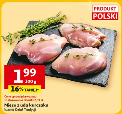 Mięso z uda kurczaka luzem promocja w Auchan