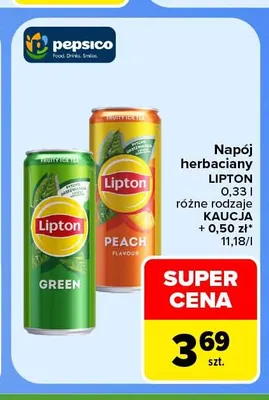 Napój herbaciany Lipton Peach promocja w Carrefour Market
