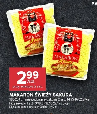 Makaron świeży ramen, udon promocja w Stokrotka