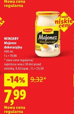 Majonez Dekoracyjny Winiary promocja w Lidl