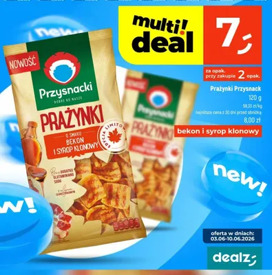 Prażynki Przysnacki bekon i syrop klonowy promocja w Dealz