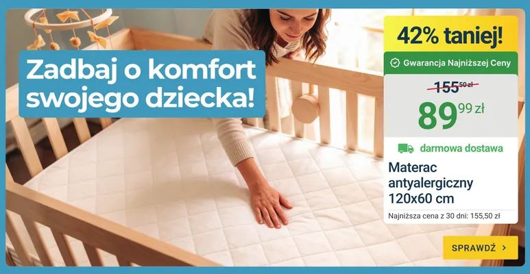 Materac antyalergiczny promocja w ERLI