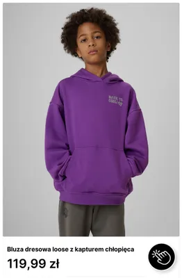 Bluza dresowa loose z kapturem chłopięca 4F promocja w 4F