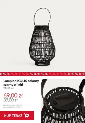 Lampion solarny Kolis czarny z linki promocja w Homla