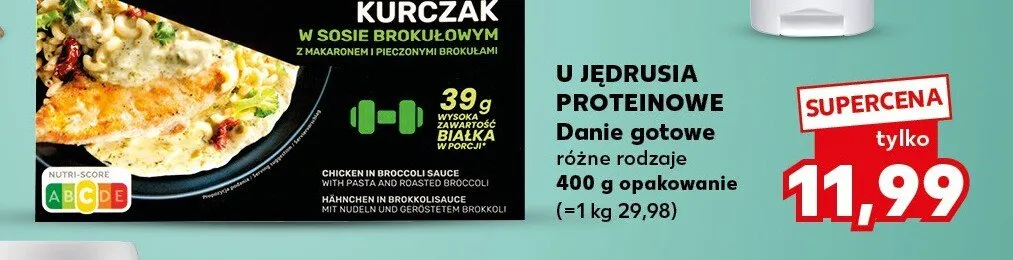 Danie gotowe kurczak w sosie brokułowym U Jędrusia Proteinowe promocja w Kaufland