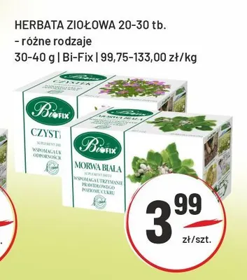 Herbata ziołowa 20-30 tb. Bi-Fix promocja w Sedal