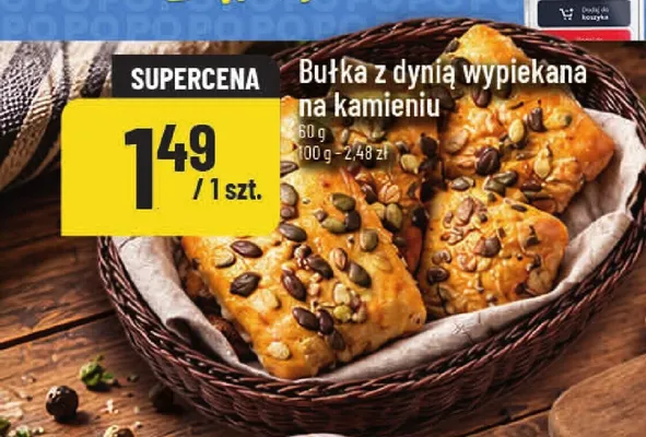 Bułka z dynią wypiekana na kamieniu promocja w POLOmarket