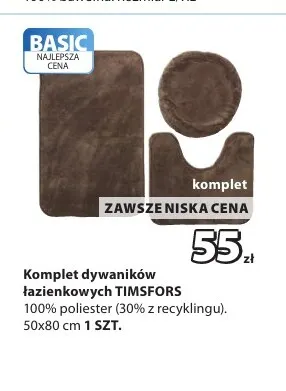 Komplet dywaników łazienkowych Timsfors 50x80 cm promocja w Jysk