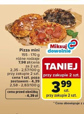 Pizza mini 155-170g promocja w Carrefour