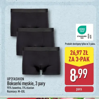 Bokserki męskie UP2FASHION 3-pak promocja w Aldi
