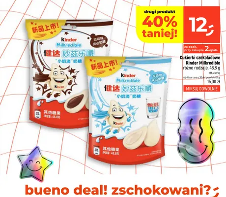 Cukierki czekoladowe Kinder Milkredible kakaowe promocja w Dealz