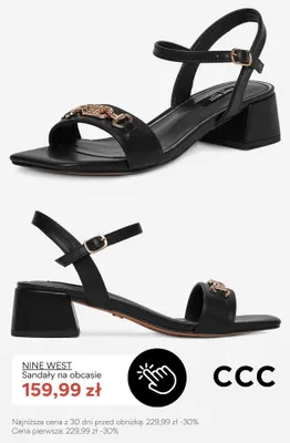 Sandały na obcasie Nine West promocja w CCC