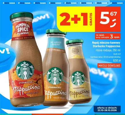Napój mleczno-kawowy Starbucks Frappuccino Pumpkin Spice promocja w Dealz