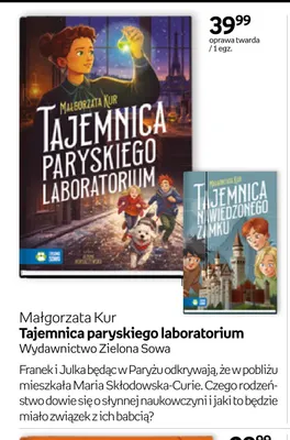 Książka Tajemnica nawiedzonego zamku Małgorzata Kur Zielona Sowa promocja w Empik