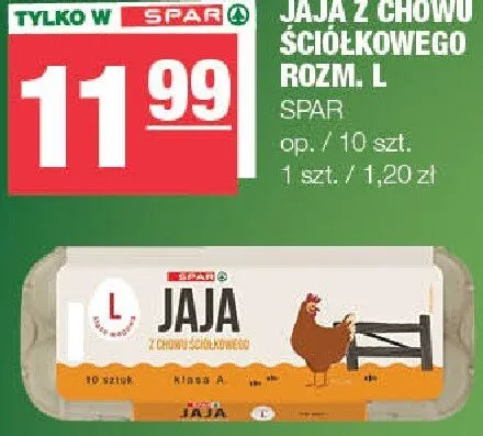 Jaja z chowu ściółkowego rozm. L Spar promocja w SPAR