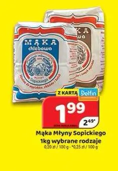 Mąka chlebowa Młyny Sopickiego promocja w Delfin