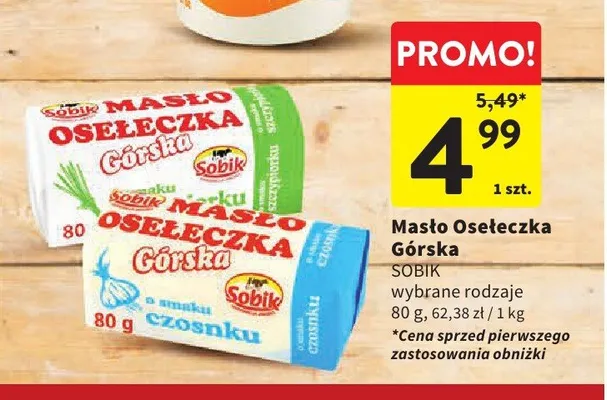 Masło Osełeczka Górska SOBIK promocja w Intermarche