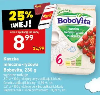 Kaszka mleczno-ryżowa Bobovita promocja w Twój Market