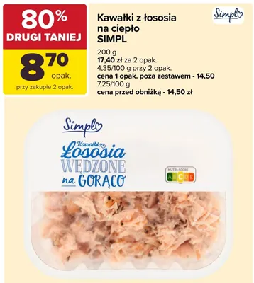 Kawałki z łososia na ciepło Simpl promocja w Carrefour