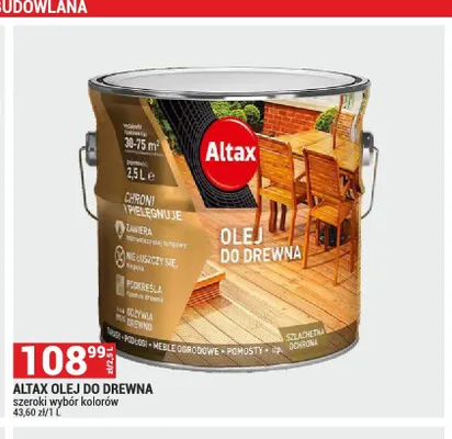 Olej do drewna Altax promocja w Merkury Market