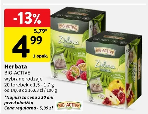 Herbata Big-Active promocja w Intermarche