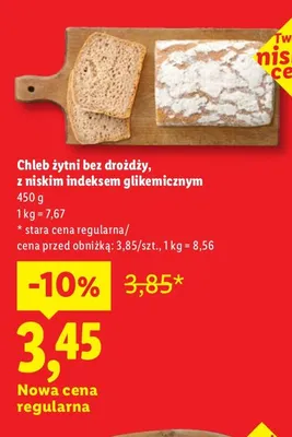 Chleb żytni bez drożdży z niskim indeksem glikemicznym promocja w Lidl