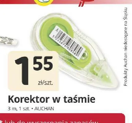 Korektor w taśmie 3 m Auchan promocja w Marketvita