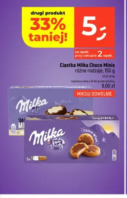 Ciastka Milka Choco Minis promocja w Dealz