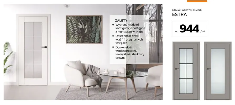 Drzwi wewnętrzne Estra Dre promocja w Komfort