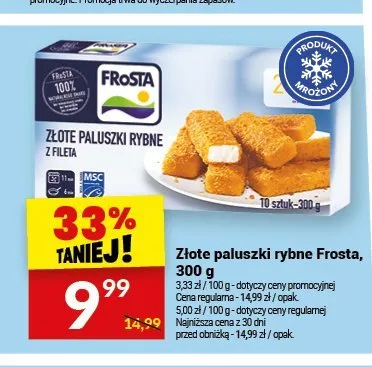 Złote paluszki rybne Frosta promocja w Twój Market