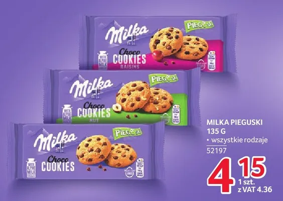 Ciastka Milka Pieguski Choco Cookies Raisins promocja w Selgros
