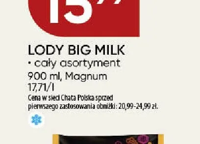 Lody Big Milk promocja w Chata Polska
