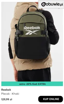 Plecak Khaki Reebok promocja w eobuwie.pl