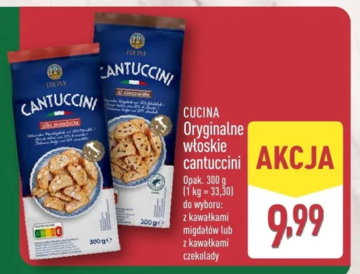 Oryginalne włoskie cantuccini z kawałkami migdałów promocja w Aldi