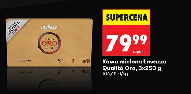 Kawa mielona Qualità Oro 3x250 g promocja w Biedronka