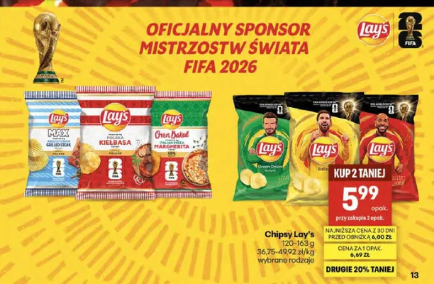 Chipsy Lay's Salted promocja w Delikatesy Centrum