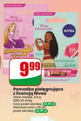 Pomadka pielęgnująca z licencją Nivea Watermelon Sorbet promocja w Dino