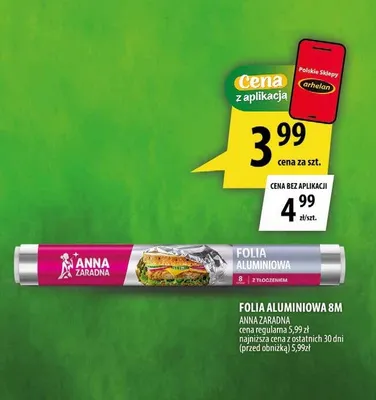 Folia aluminiowa Anna Zaradna 8 m promocja w Arhelan