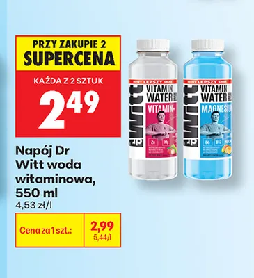 Napój Dr Witt woda witaminowa Vitamin+ promocja w Biedronka