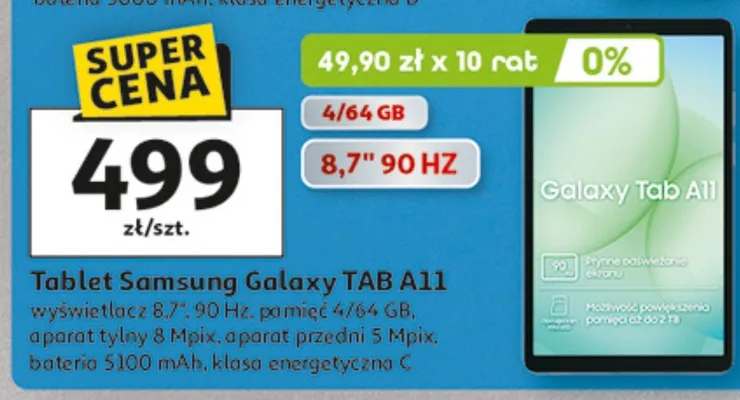 Tablet Samsung Galaxy TAB A11 promocja w Auchan