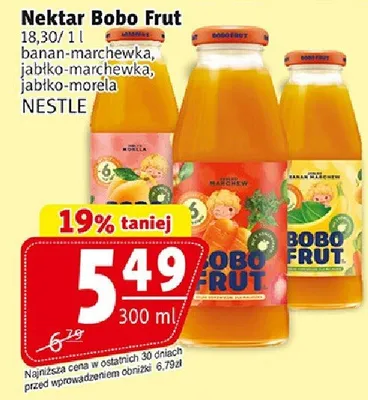 Nektar Bobo Frut banan-marchewka, jabłko-truskawka, jabłko-morela promocja w Prim Market