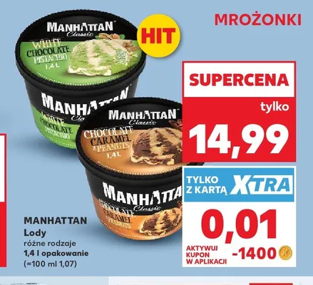 Lody Manhattan Classic Chocolate Caramel & Peanuts promocja w Kaufland