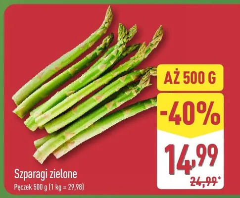 Szparagi zielone promocja w Aldi