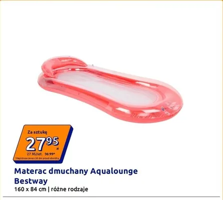Materac dmuchany Aqualounge Bestway 160x84 cm promocja w Action