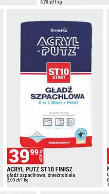 Gładź szpachlowa Acryl Putz ST10 Finisz promocja w Merkury Market