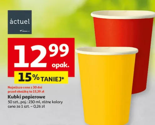 Kubki papierowe promocja w Auchan