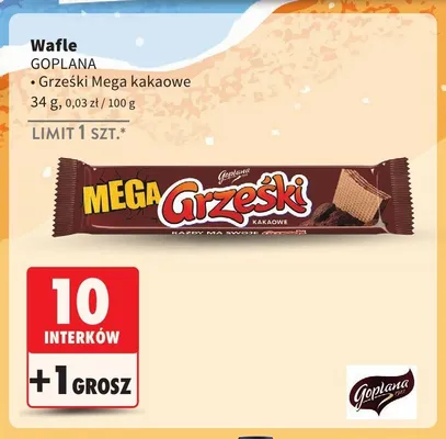 Wafle Goplana Grześki Mega kakaowe promocja w Intermarche